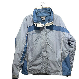Columbia 3 In 1 Interchange Jacket Women Size XL Powder Blue Fleece Crystal Lake